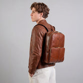 Zaino in pelle porta pc uomo due zip - Zaini da viaggio | The Bridge
