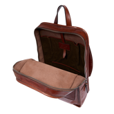 Leather backpack for men with front zip pockets | The Bridge