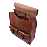 Leather backpack for men with front pockets | The Bridge