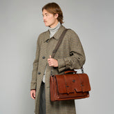 Large leather briefcase with shoulder strap | The Bridge