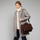 Large leather briefcase with shoulder strap | The Bridge