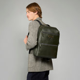 Men's leather backpack with single zip and front pocket | The Bridge