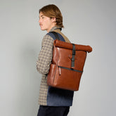 Men's leather roll-top backpack | The Bridge
