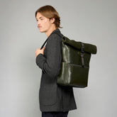 Men's leather roll-top backpack | The Bridge