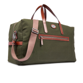 Medium leather and fabric duffle bag | The Bridge