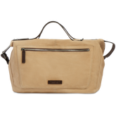 Leather and fabric travel duffle bag with shoulder strap | The Bridge