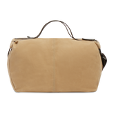 Leather and fabric travel duffle bag with shoulder strap | The Bridge