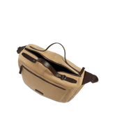 Leather and fabric travel duffle bag with shoulder strap | The Bridge