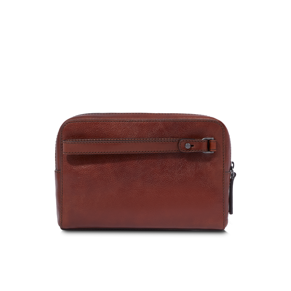 Men's leather pouch BROWN/DARK RUTHENIUM | The Bridge