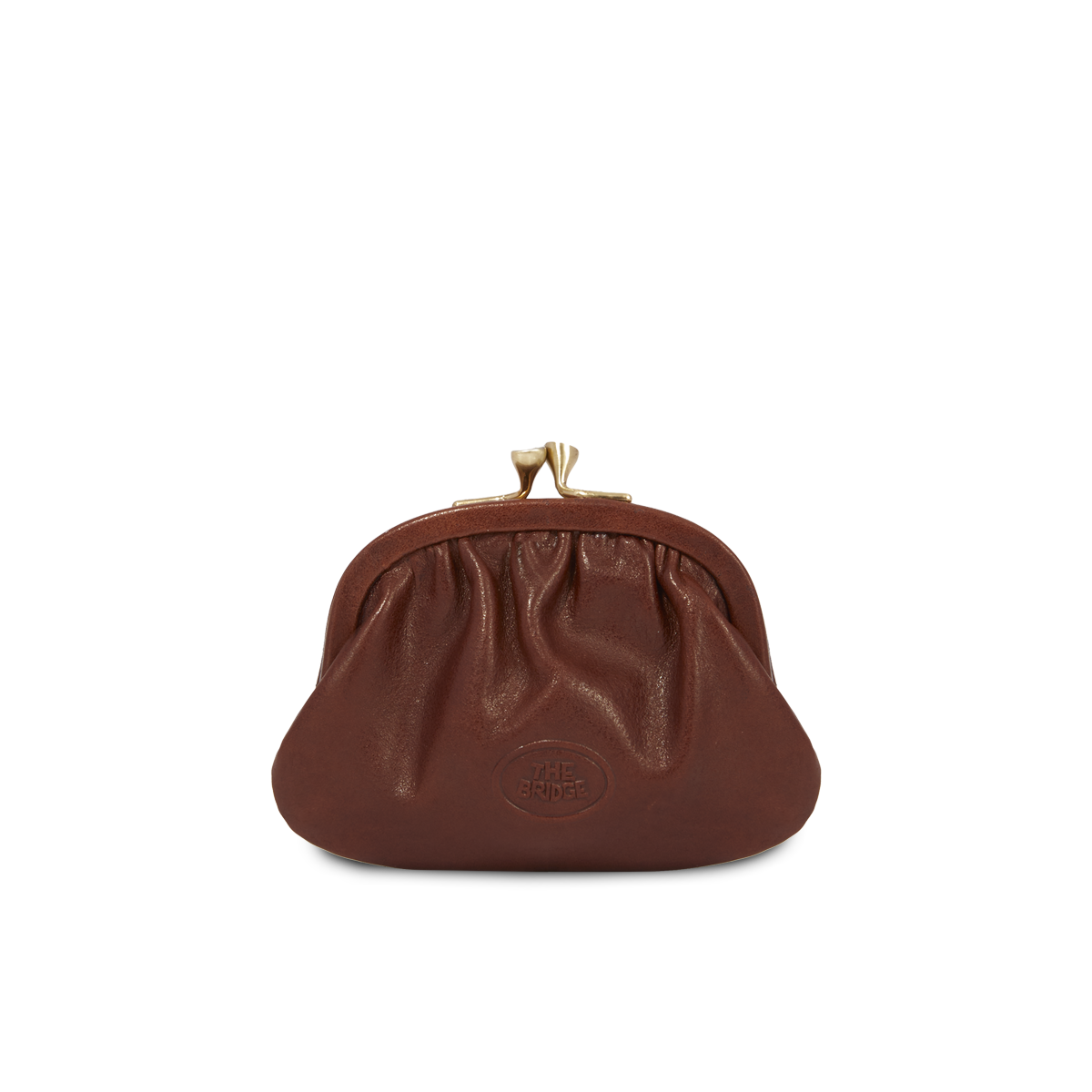Women's leather coin purse BROWN/GOLD The Bridge