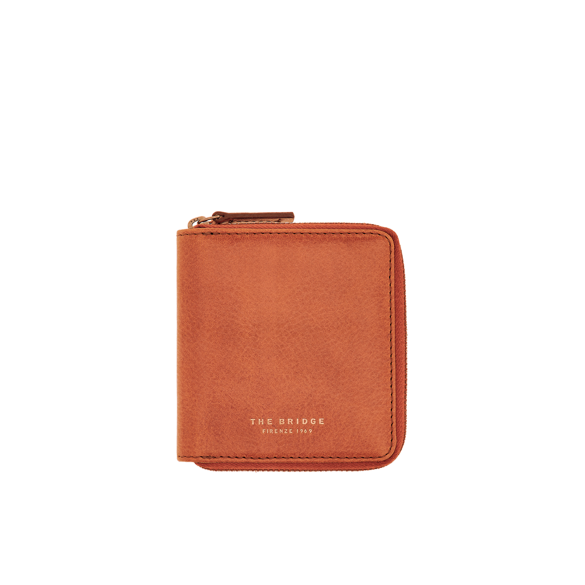 Men's leather wallet COGNAC/DARK RUTHENIUM | The Bridge