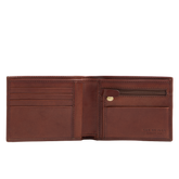 Men’s leather wallet with zipped coin pocket - Brown leather bags and accessories | The Bridge