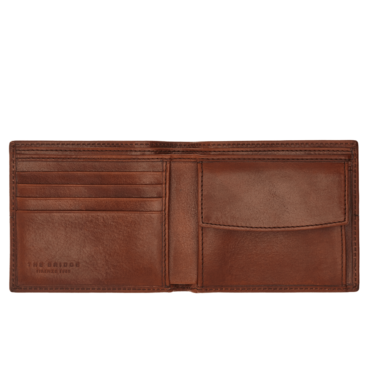 Portefeuille THE BRIDGE En Cuir Vintage Gris - Authentique, Fait En Italie, Occasion Unisexe