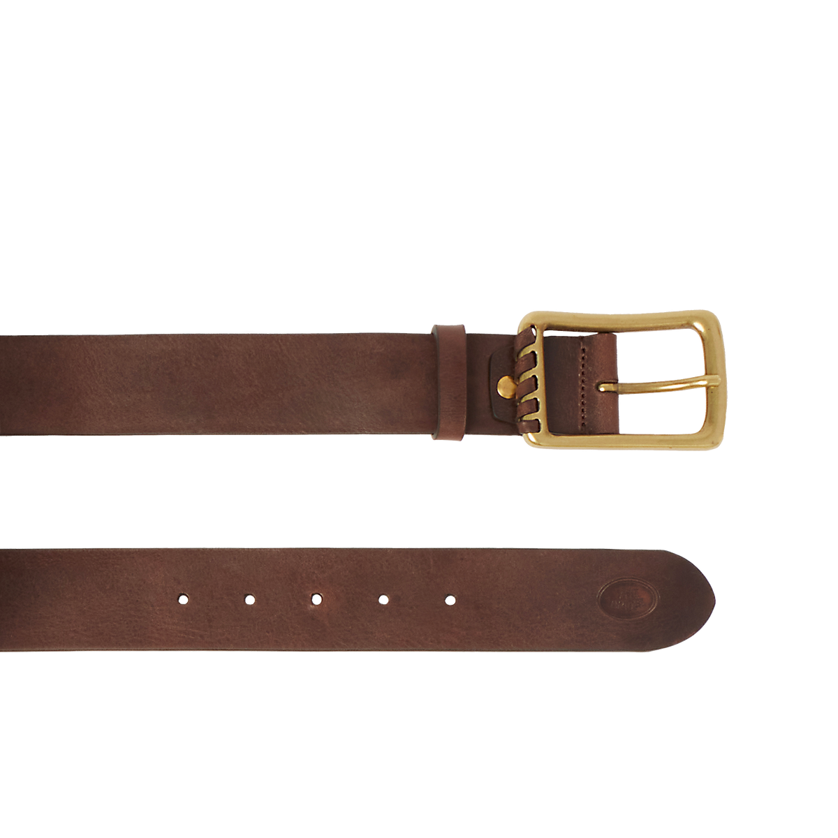 Women's Leather Belt MOCHA/GOLD | The Bridge