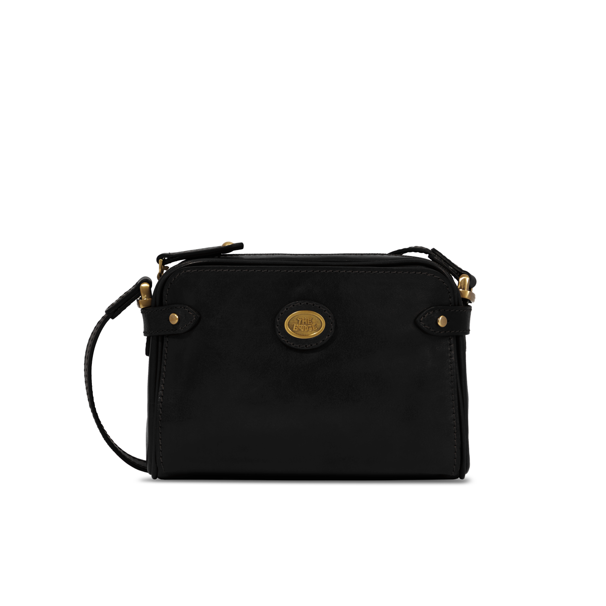 Leather crossbody bag BROWN/GOLD | The Bridge
