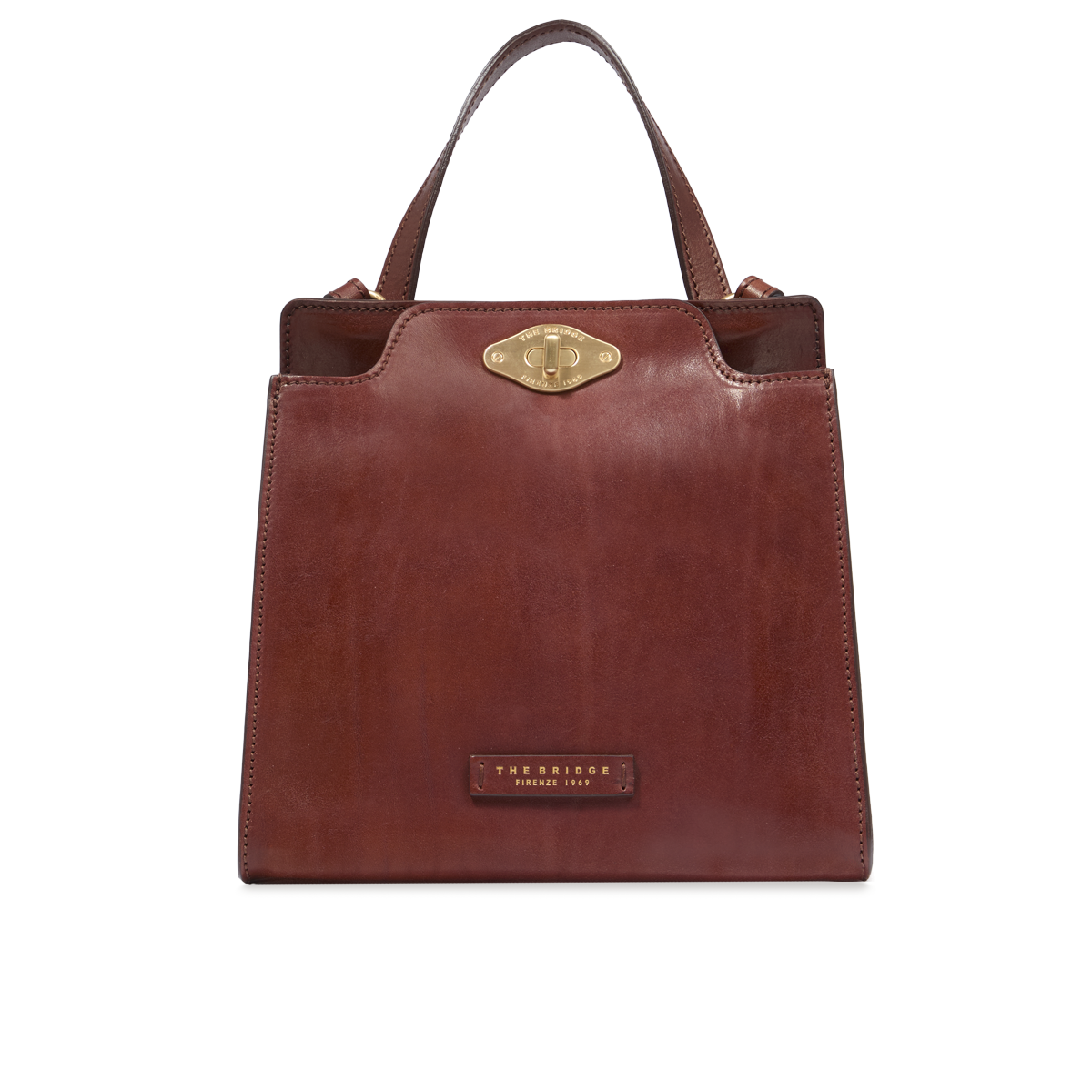 THE BRIDGE ザブリッジ 2way レザー ビジネスバッグ スト付 Leather crossbody bag BROWN/GOLD | The Bridge