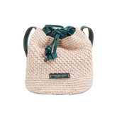 Leather and Vienna straw bucket bag - Luna Collection | The Bridge