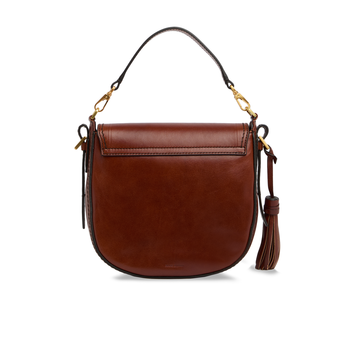 Leather crossbody bag with removable handle BROWN/GOLD | The Bridge