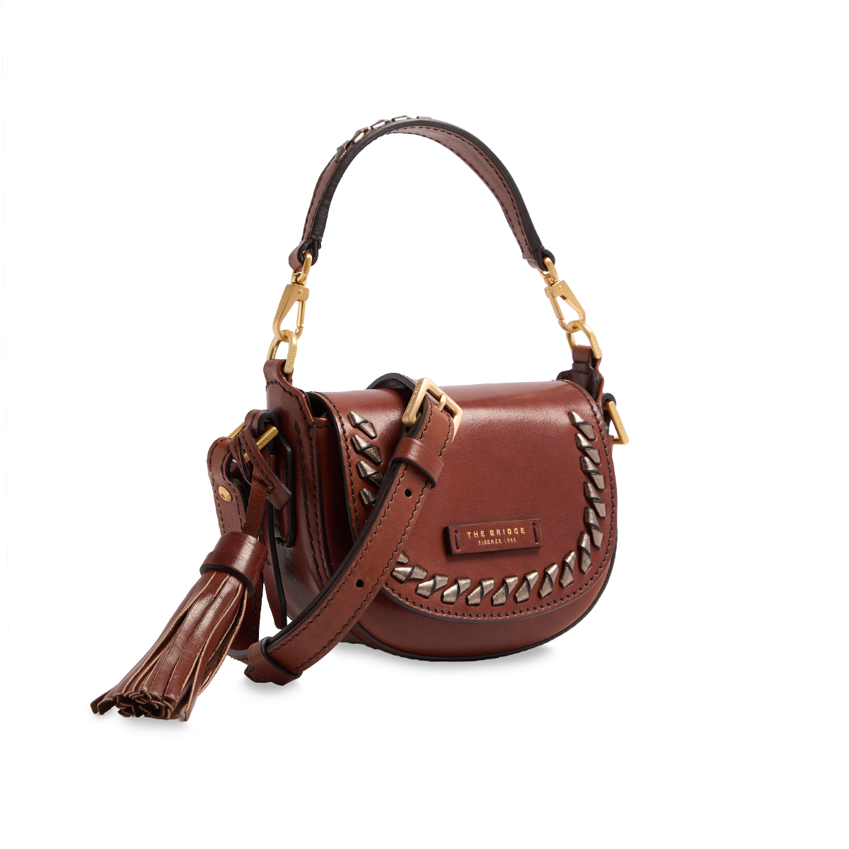Pearl District Holiday Edition – leather shoulder bag with bronze
