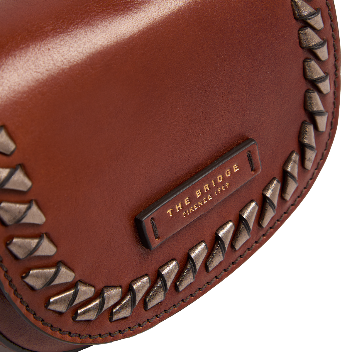 Pearl District Holiday Edition – leather shoulder bag with bronze
