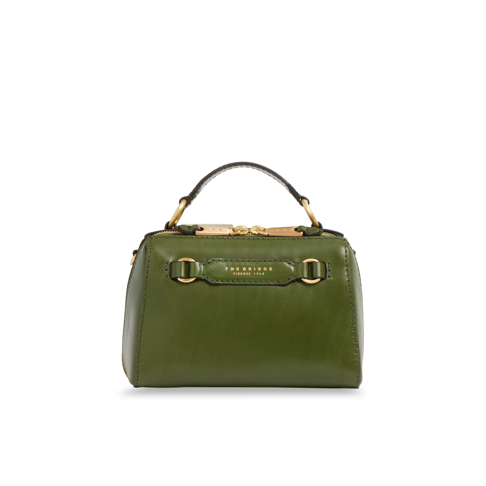Leather handbag with removable shoulder strap ORCHID WITH GOLD
