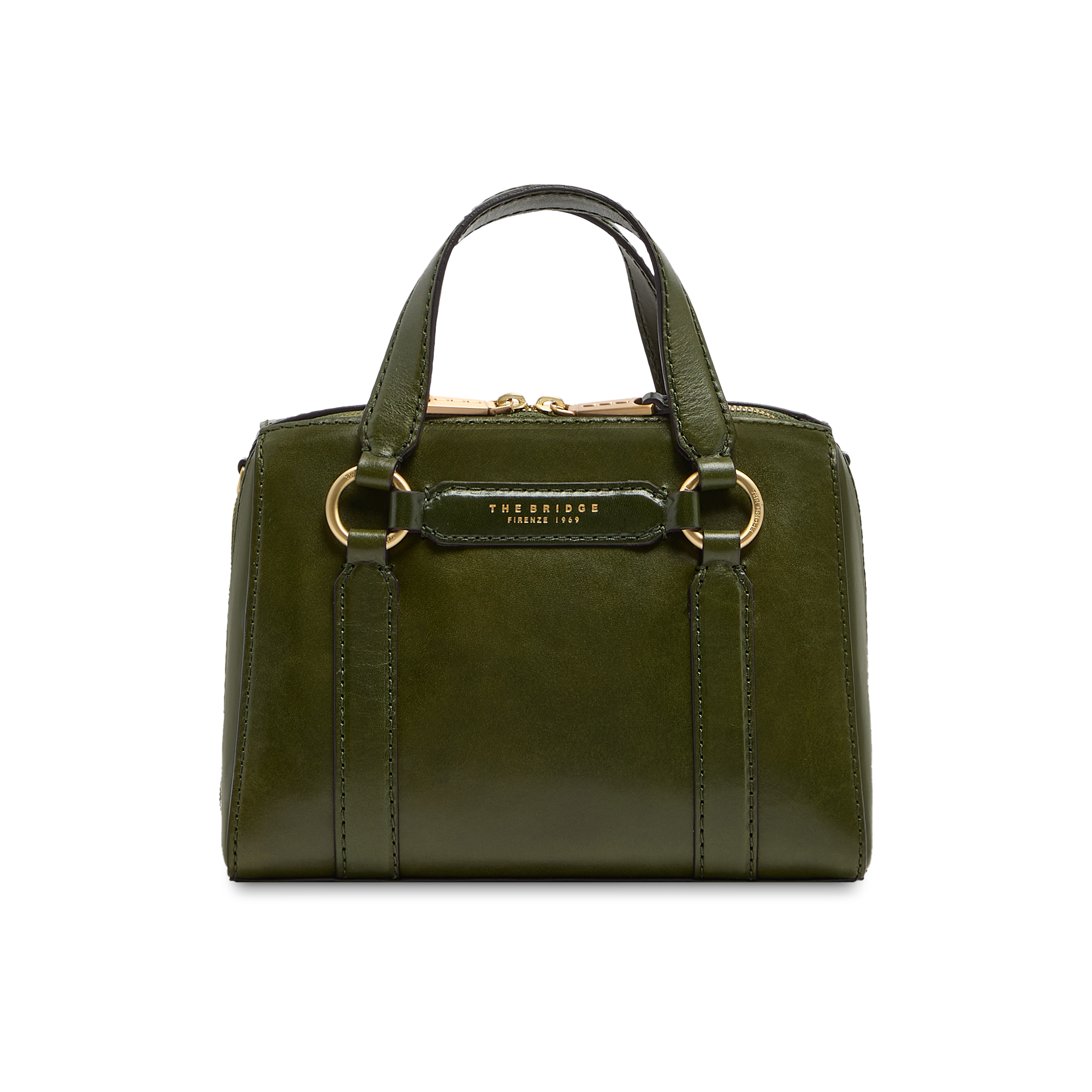 Leather handbag with removable shoulder strap ORCHID WITH GOLD
