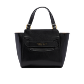 Bolso de piel para mujer con bandolera Lucrezia - Negro/oro - Mujer | The Bridge