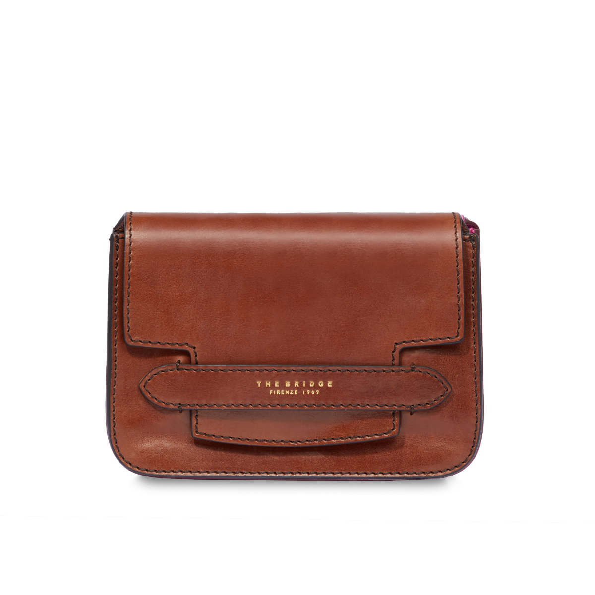Leather crossbody bag BROWN/GOLD | The Bridge