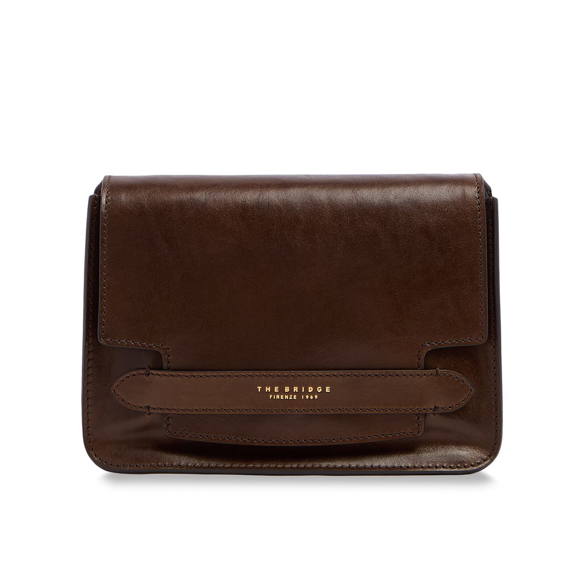Leather Crossbody Bag MOCHA/GOLD | The Bridge