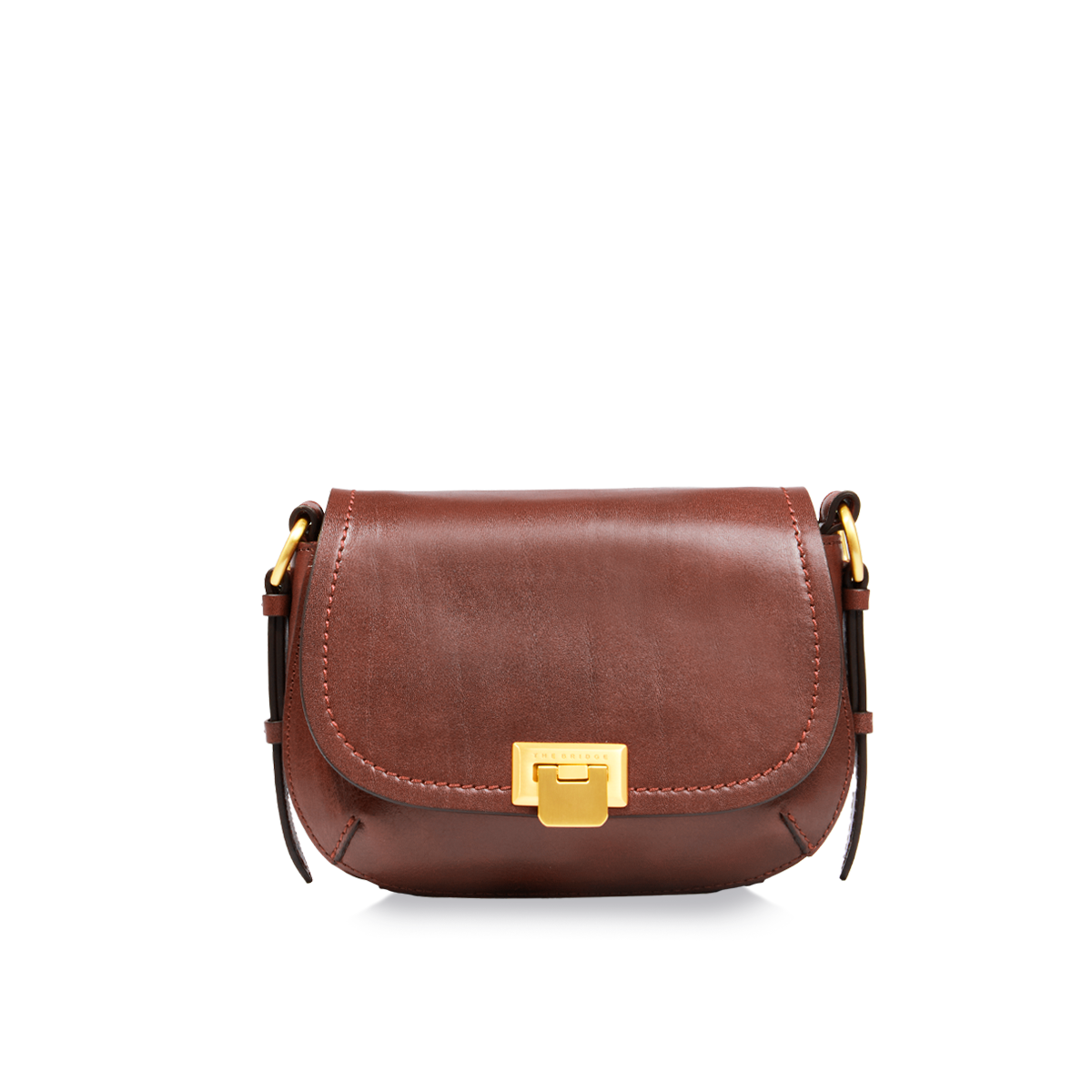 Leather crossbody bag BLACK/GOLD | The Bridge