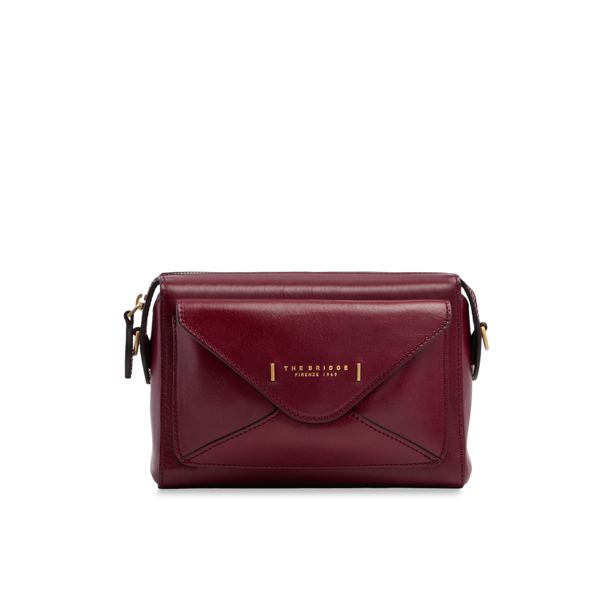 THE BRIDGE ザ・ブリッジ 2WAY 本革バッグ Leather crossbody bag with zip closure BROWN/GOLD | The Bridge