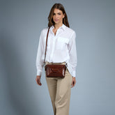 Crossbody bag in leather with zip closure - size s | The Bridge