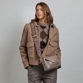 Women's Zip Leather Crossbody Bag - Greige | The Bridge