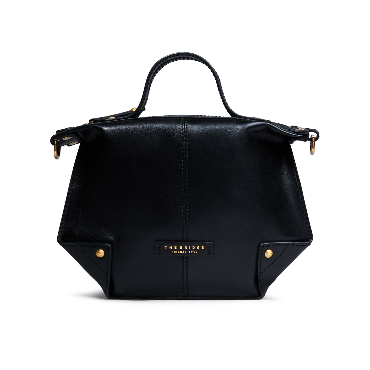 Crossbody bag in leather with zip closure - size s BROWN/GOLD