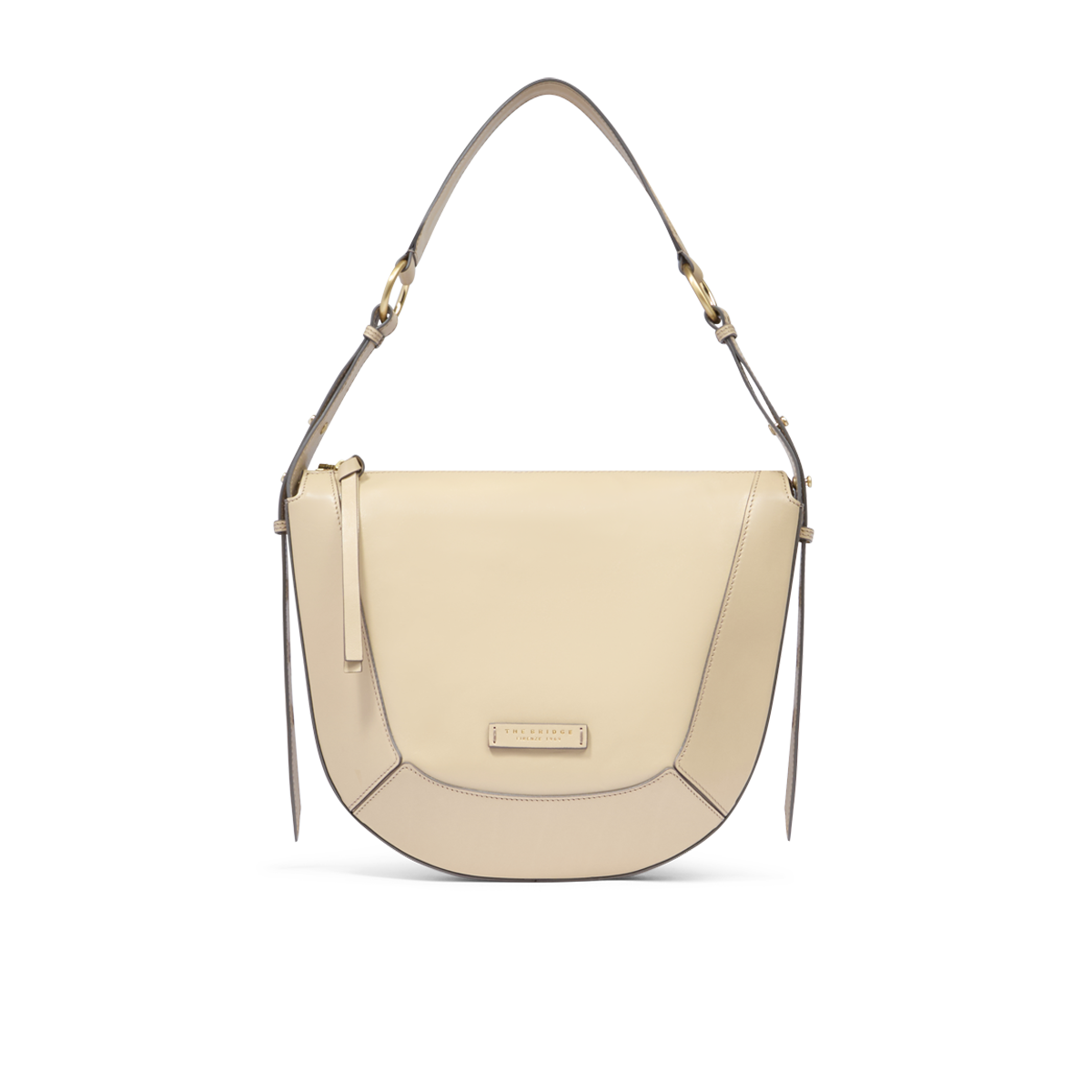 Leather crossbody bag big size BUTTER/GOLD | The Bridge