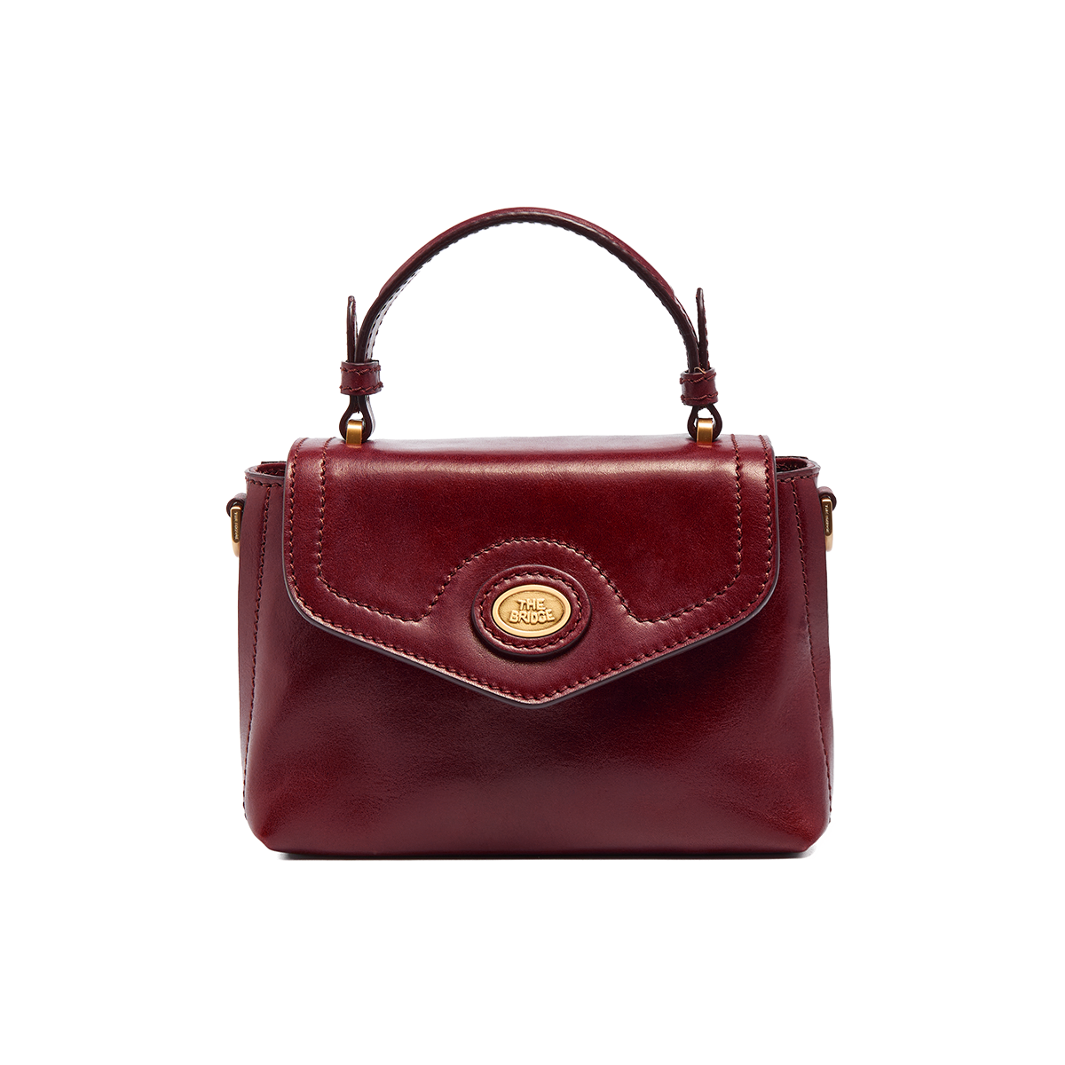Women's Mini Leather Handbag with Strap BAROLO/GOLD | The Bridge