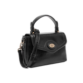 Women's Mini Leather Handbag with Strap Story - Black/gold - Story collection | The Bridge