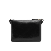 Leather crossbody bag with zip closure Frida - Black/gold - Women | The Bridge