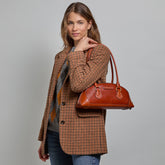 Women's Rounded Leather Shoulder Bag | The Bridge