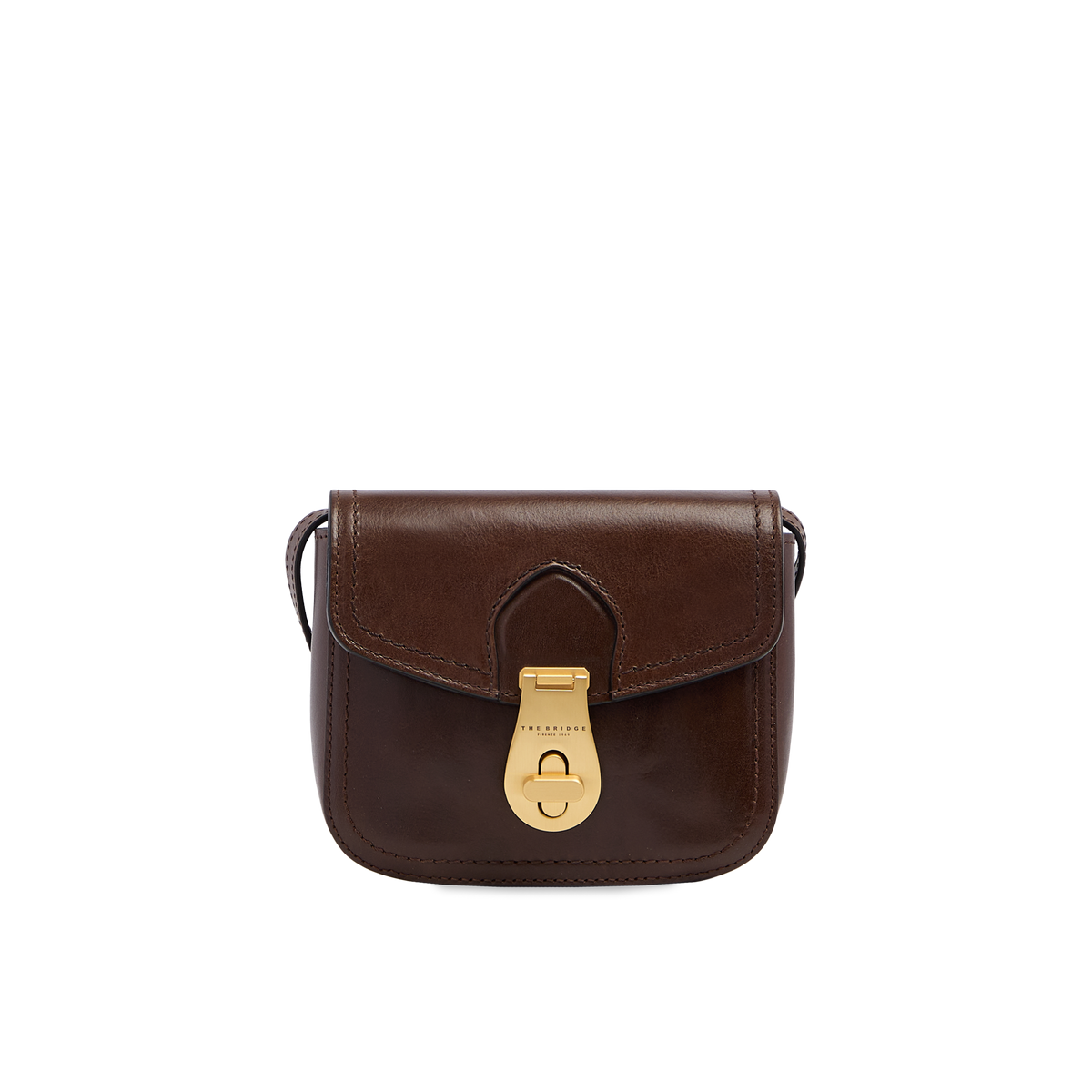 Women's Leather Crossbody Bag MOCHA/GOLD | The Bridge