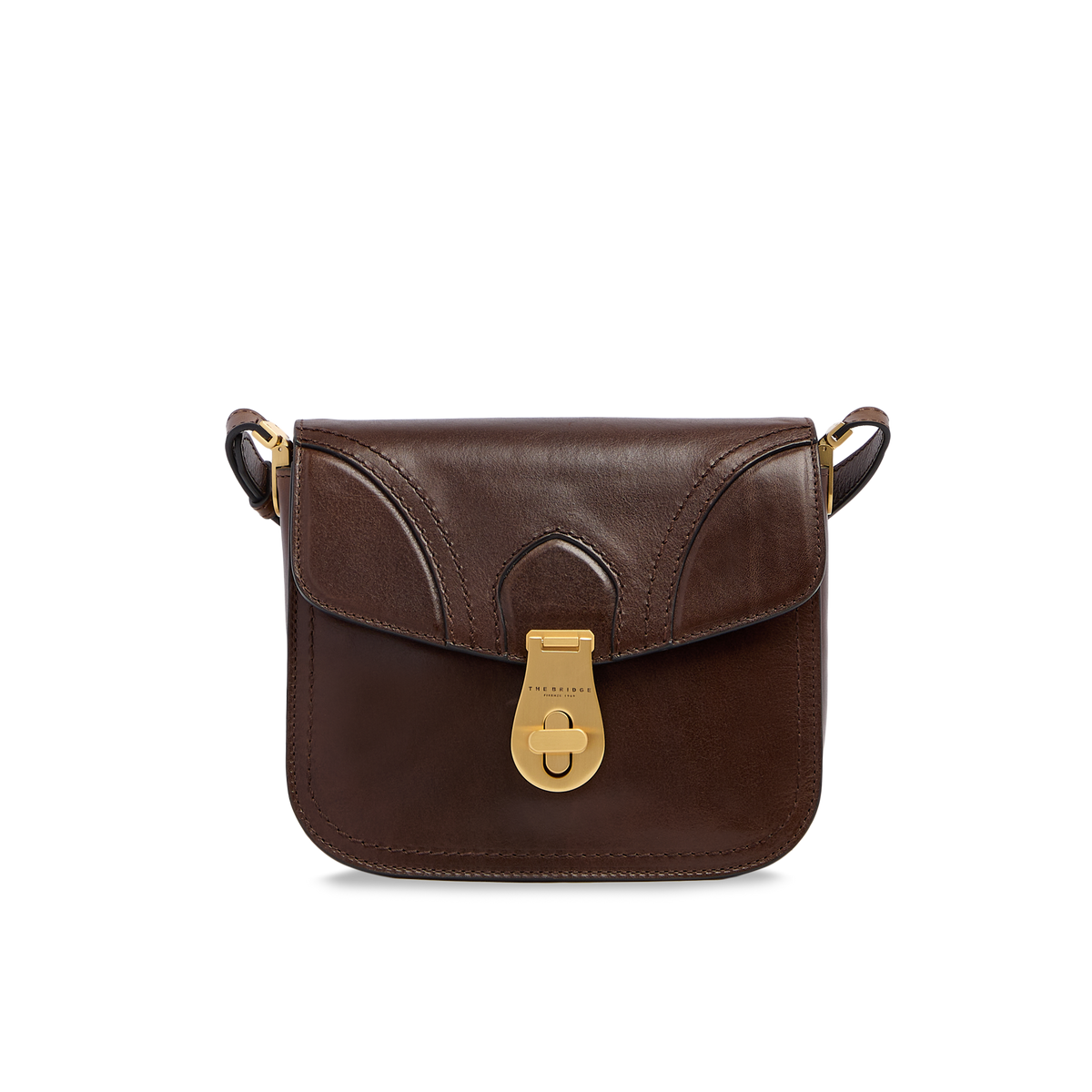 Women's Leather Crossbody Bag MOCHA/GOLD | The Bridge