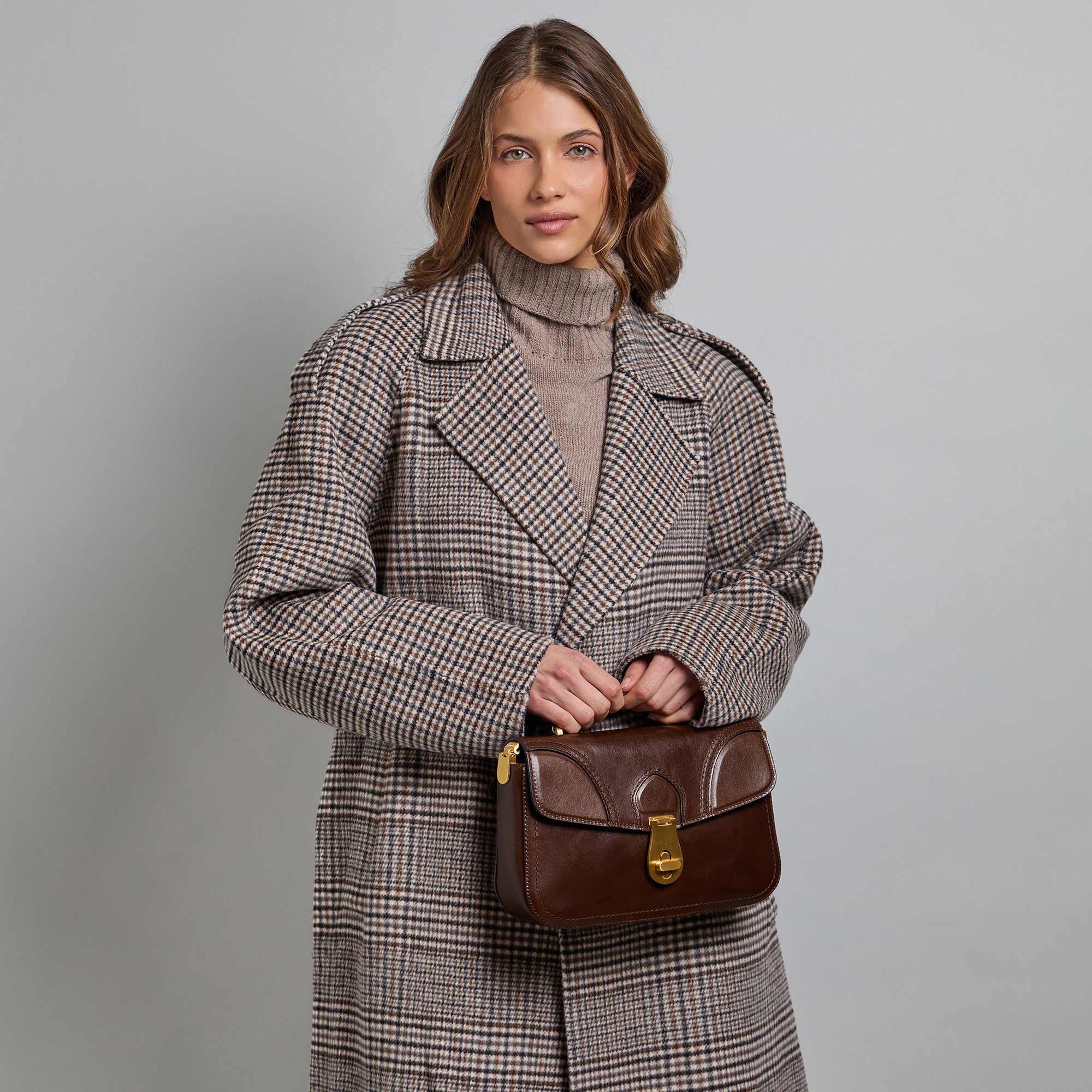 Women's Leather Handbag MOCHA/GOLD | The Bridge