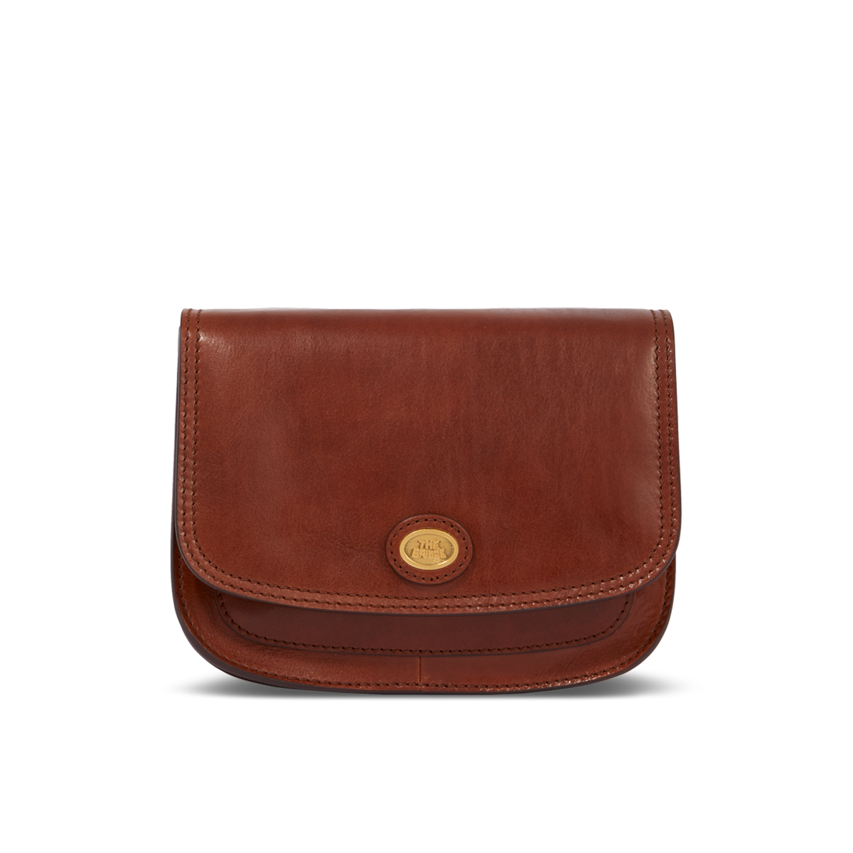 Leather crossbody bag BROWN/GOLD | The Bridge