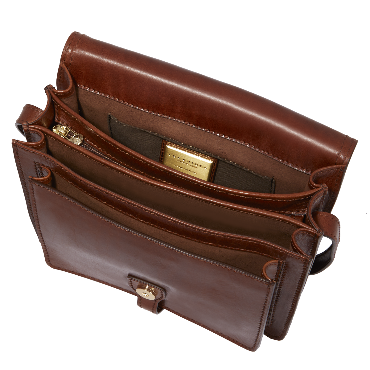 Borsa A Tracolla Donna In Pelle Vegana Antifurto – Marrone, 10 Slot Carte, Cerniera A U, Per Viaggi