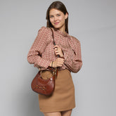 Leather women's bag with removable strap small size | The Bridge