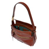 Leather crossbody bag with front zip and flap closure | The Bridge