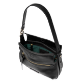 Leather crossbody bag with front zip and flap closure | The Bridge