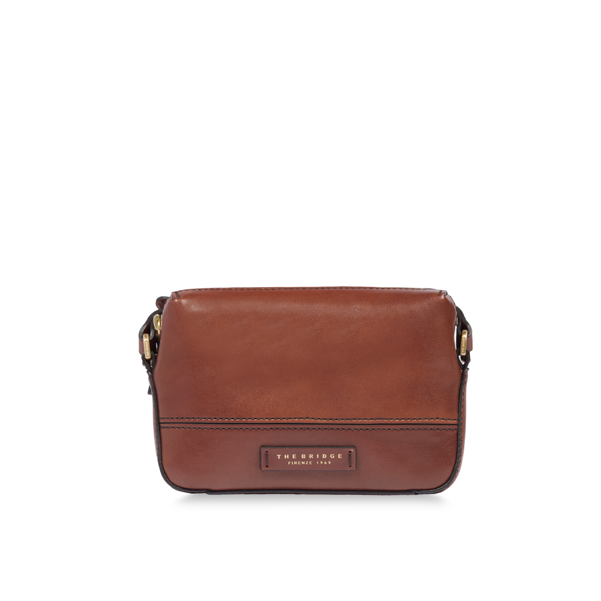 Leather crossbody bag for women BROWN/GOLD The Bridge