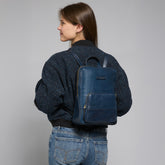 Small leather women's backpack with front pocket | The Bridge