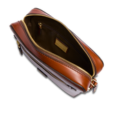 Sac bandoulière homme en cuir avec zip frontal | The Bridge